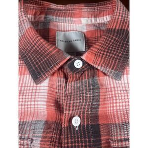 American‎ Eagle Mens Shirt XL X-Large Red Plaid Long Sleeve Button Up